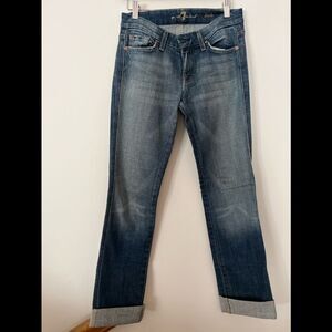 7 For All Mankind Kate dark blue straight leg jeans, great condition, size 26